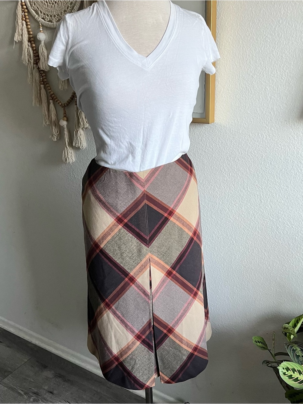 Vintage The Limited bias-cut A-line plaid skirt by the fashion brand